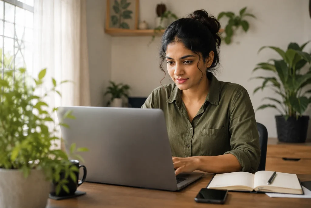 Digital marketer working remotely from home in Kerala
